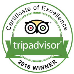 TripAdvisor 2016 Certificate of Excellence - Leave us a review!